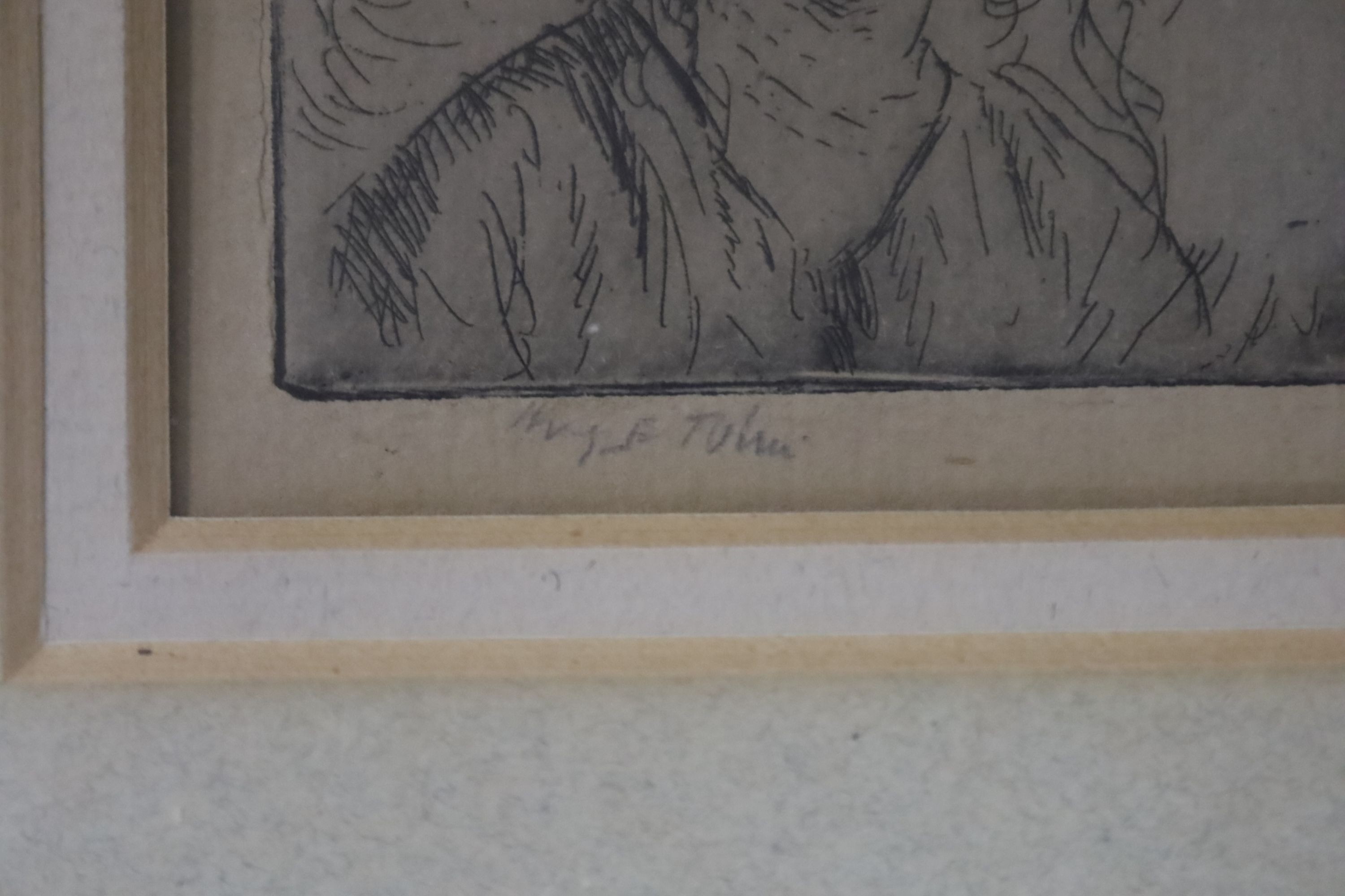 Augustus John (1878-1961), etching, Girl wearing a straw bonnet, signed in pencil, 7.25 x 6.25cm